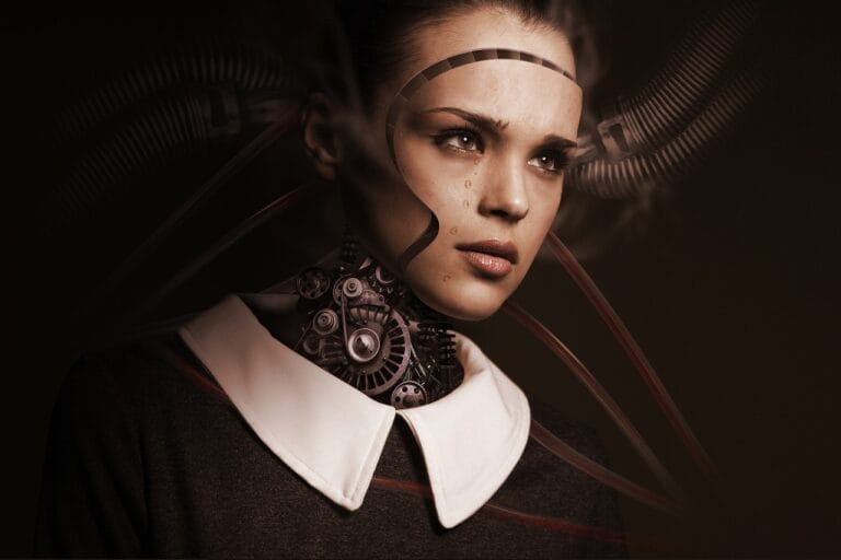 robot, woman, face, cry, sad, artificial intelligence, future, machine, digital,