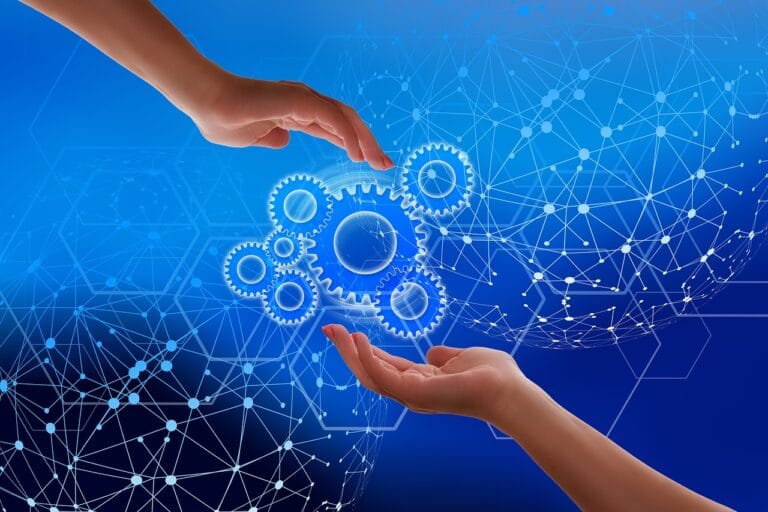 network, work, gear, gears, blockchain, globe, digitization, communication, worl