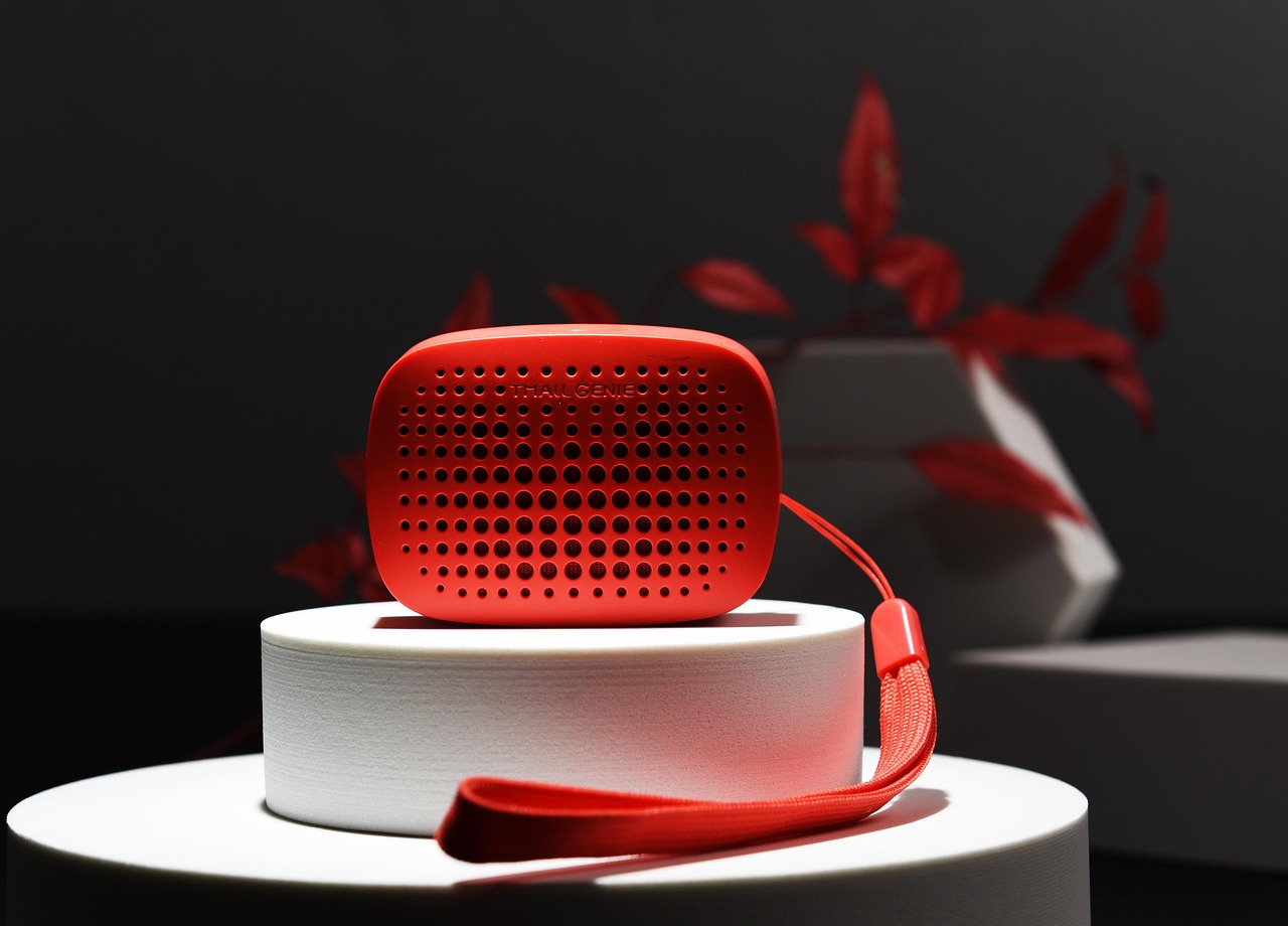 speaker, sound, smart device, tmall elf, electronic equipment, red speaker, devi