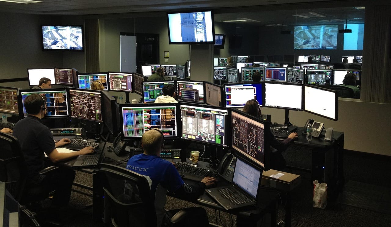 space center, spacex, control center, rocket science, computers, controllers, ca