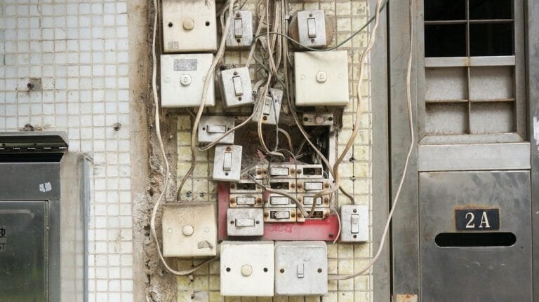 broken, dirty, electrical wires, electricity, outlet, steel, switch, technology, voltage, wire, broken, electrical wires