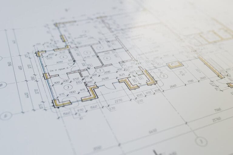 Comprar imóvel na planta: riscos e cuidados com o contrato 13 High-resolution close-up of an architectural floor plan showcasing design details.