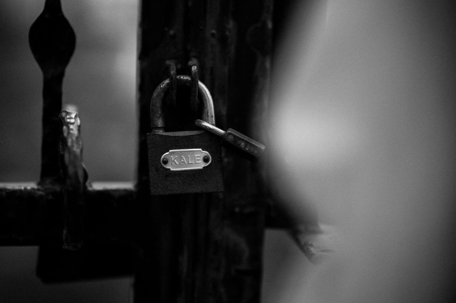 Comprei um produto que não chegou: golpes em lojas virtuais e seus direitos 1 Close-up of a padlock on an iron fence in monochrome, symbolizing security.