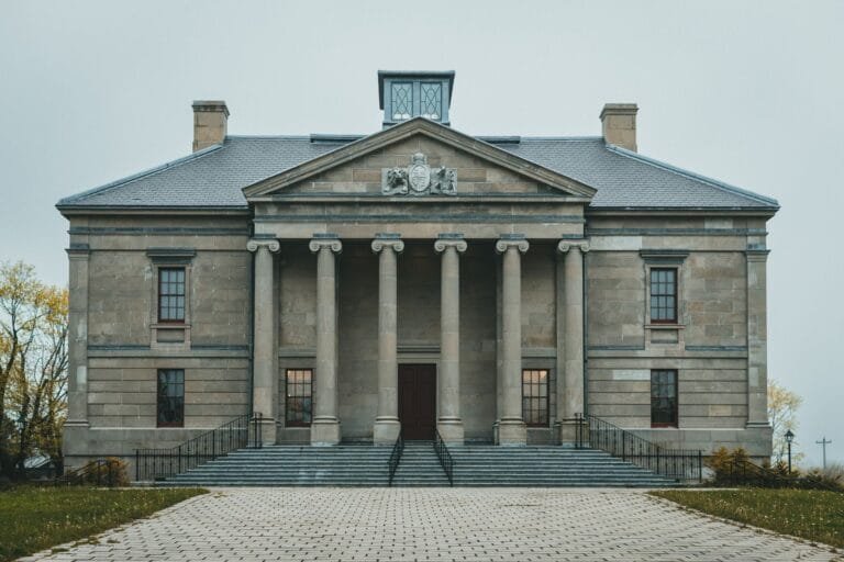 Stunning colonial-era government building with classic architecture, captured from the fro