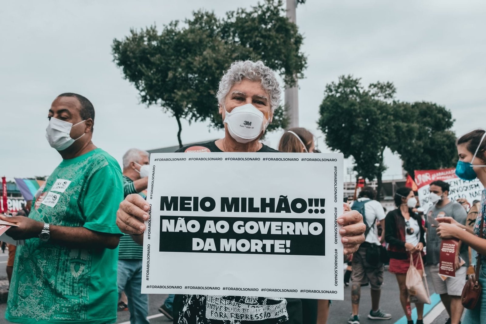 Large group of people in Rio de Janeiro protesting against government policies d