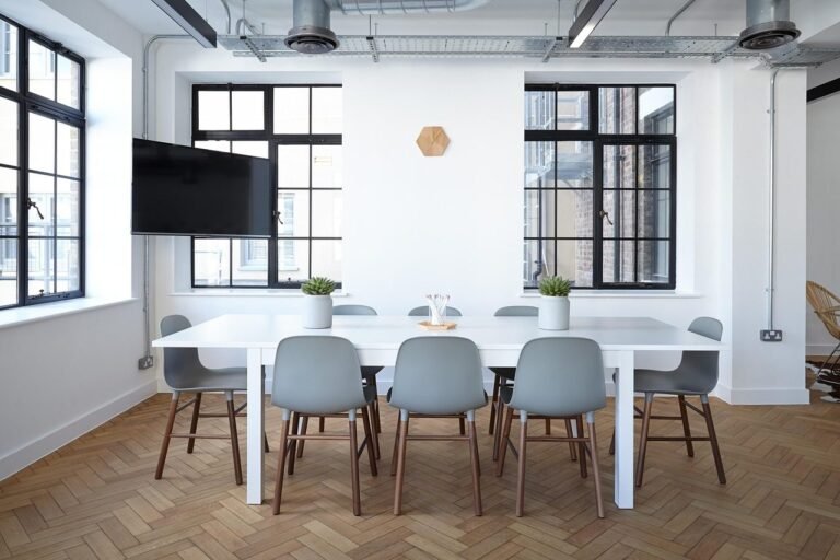 chairs, table, contemporary, furniture, indoors, interior design, office, room, spacious, 