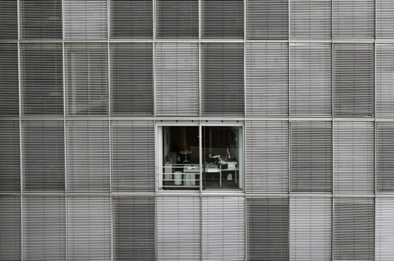 office, building, window, structure, venetian blinds, facade, overtime, world of work, wor