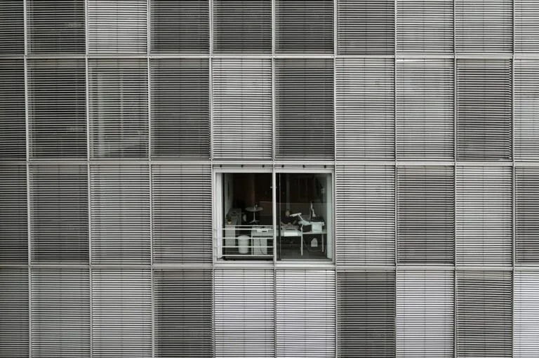 office, building, window, structure, venetian blinds, facade, overtime, world of work, wor