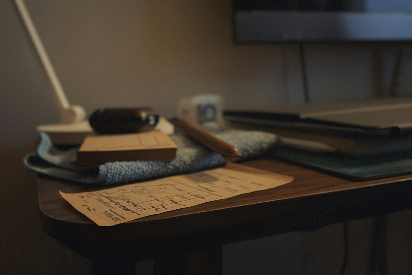 brown wooden handle on brown wooden table