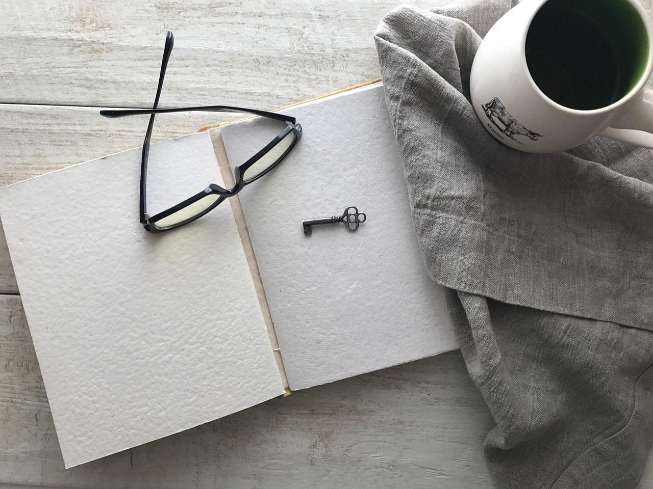 coffee, glasses, open book, study, desk, key, gray book, gray coffee, gray books, gray stu