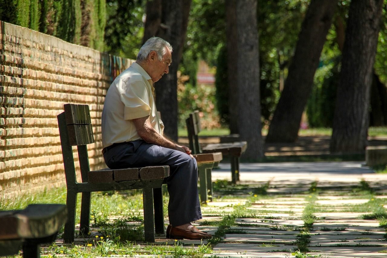 men, elder, park, bank, grandpa, elderly, nature, senior, person, loneliness, sadness, mel